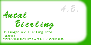 antal bierling business card